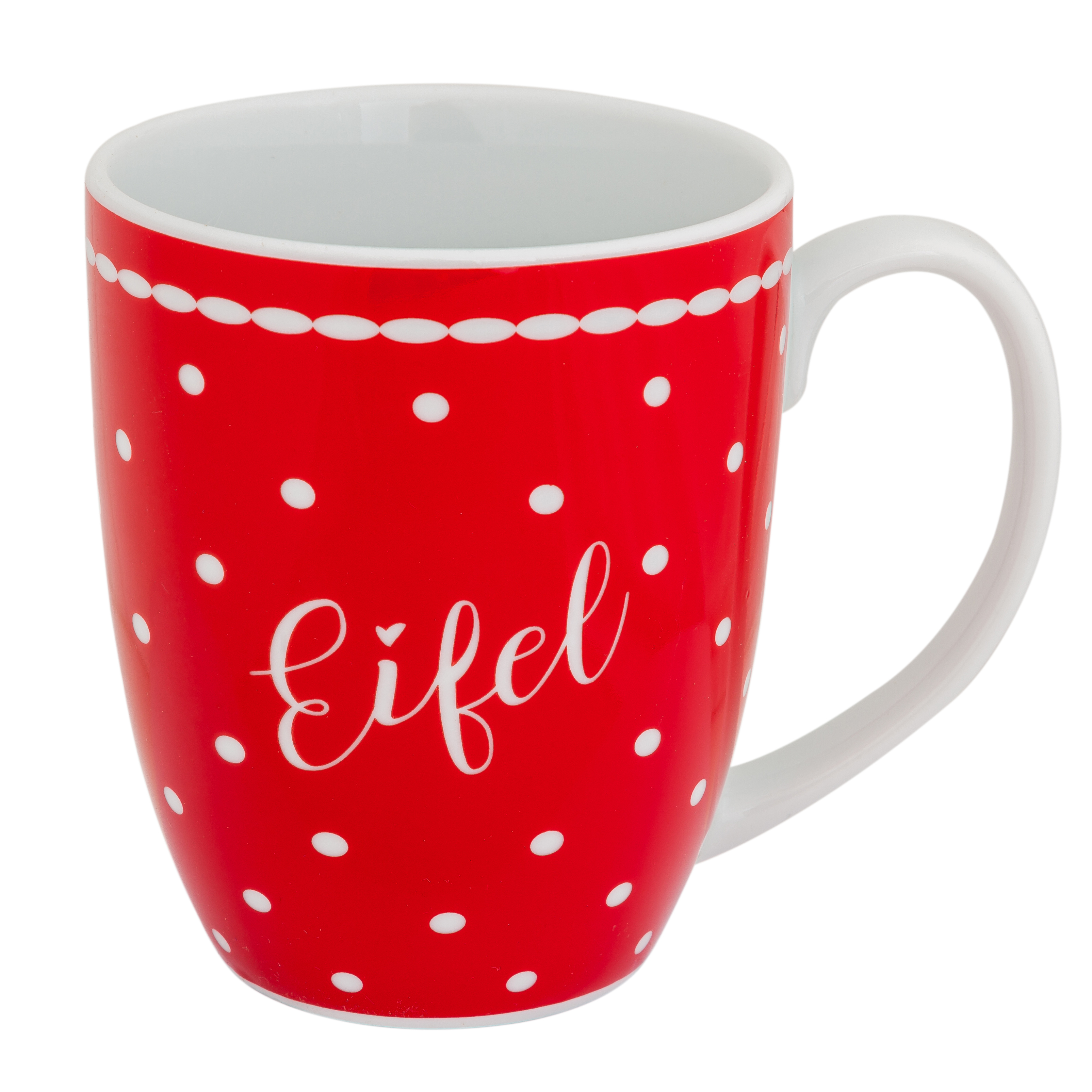 Eifel Tasse Pünktchen rot Einzelansicht Tasse PÜNKTCHEN rot