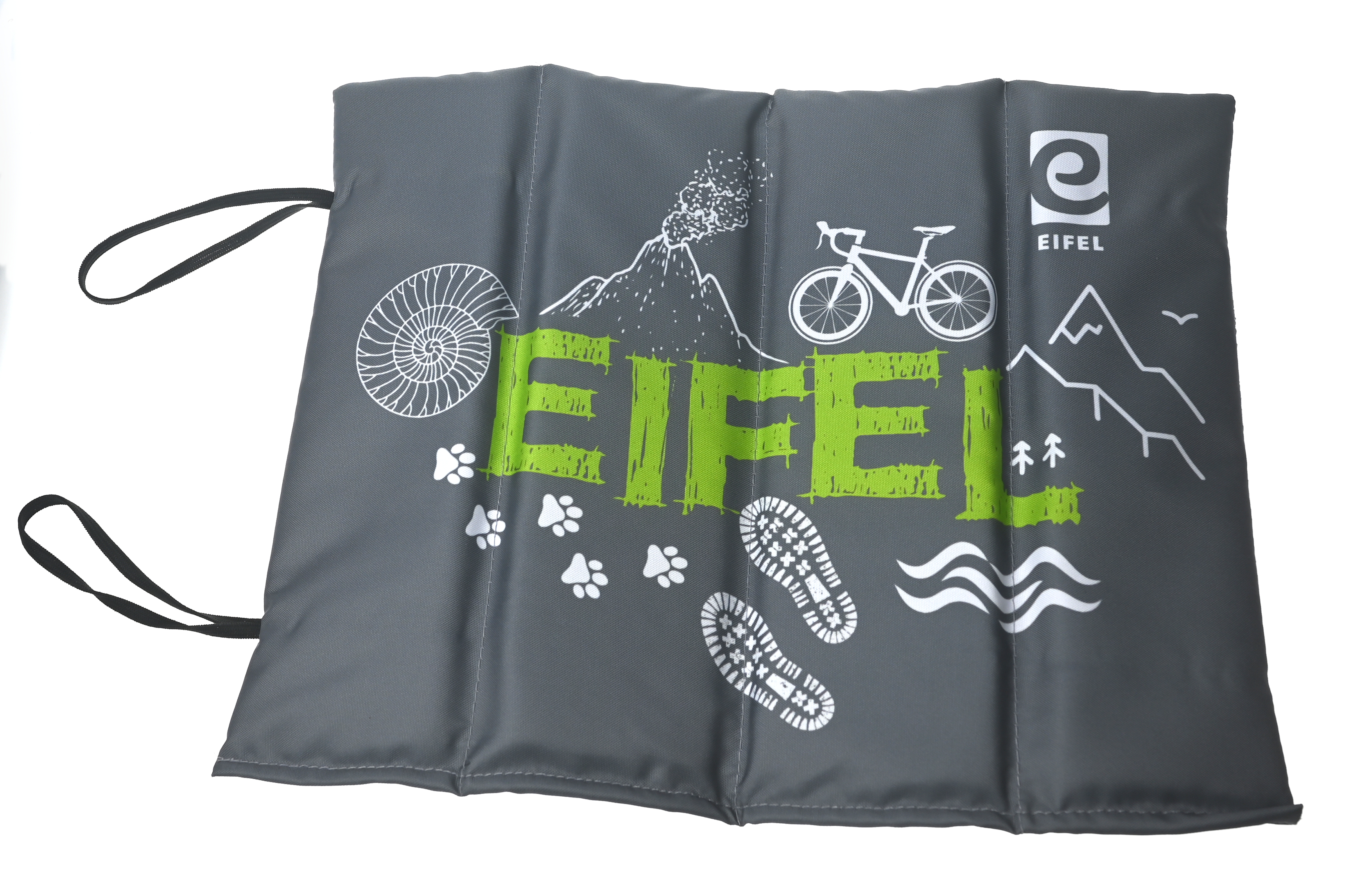 Sitzkissen Eifelspuren grau, faltbar