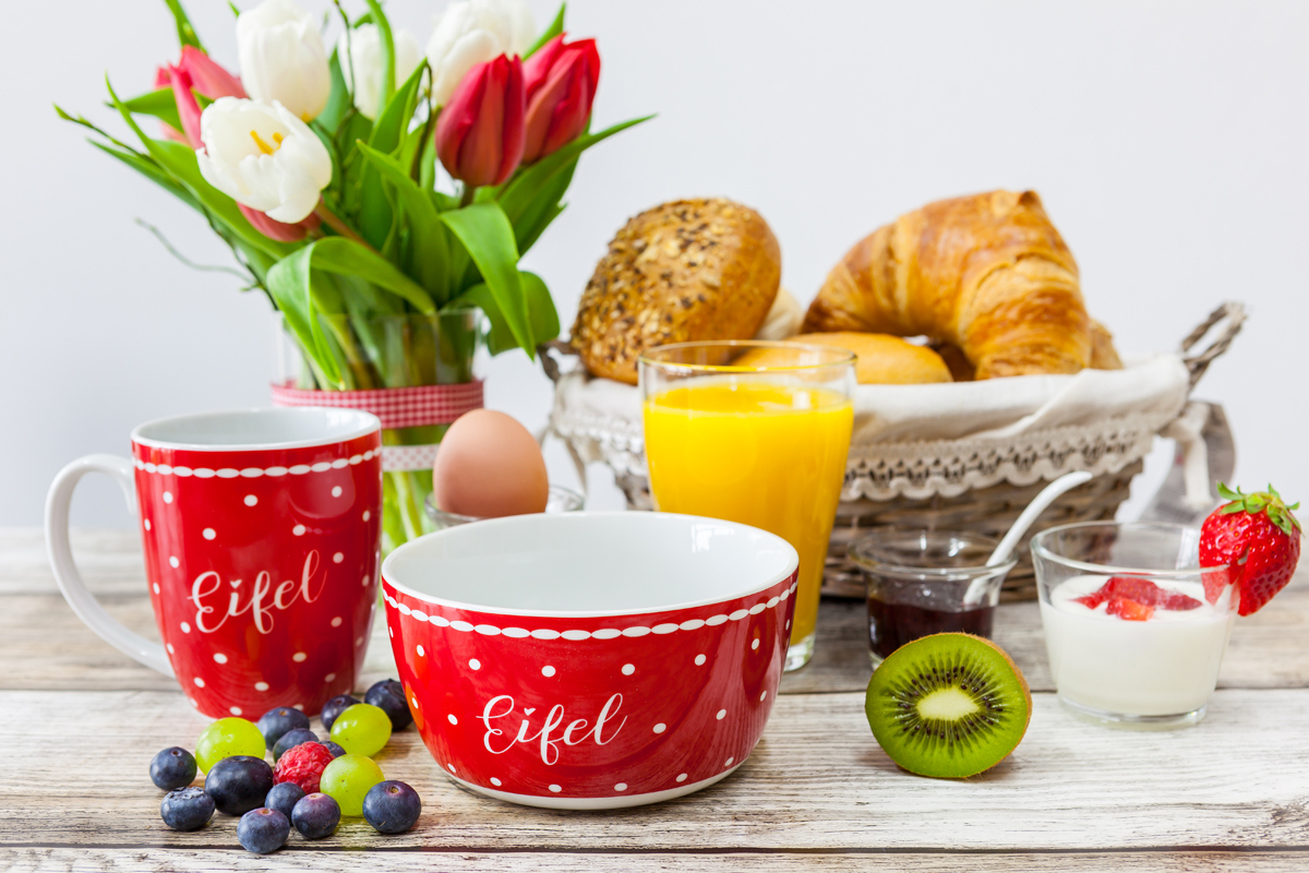 EIFEL Tasse und Schale PÜNKTCHEN rot 6er Set