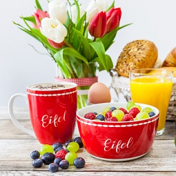 Ansicht Set: Tasse und Schale ANTON rot