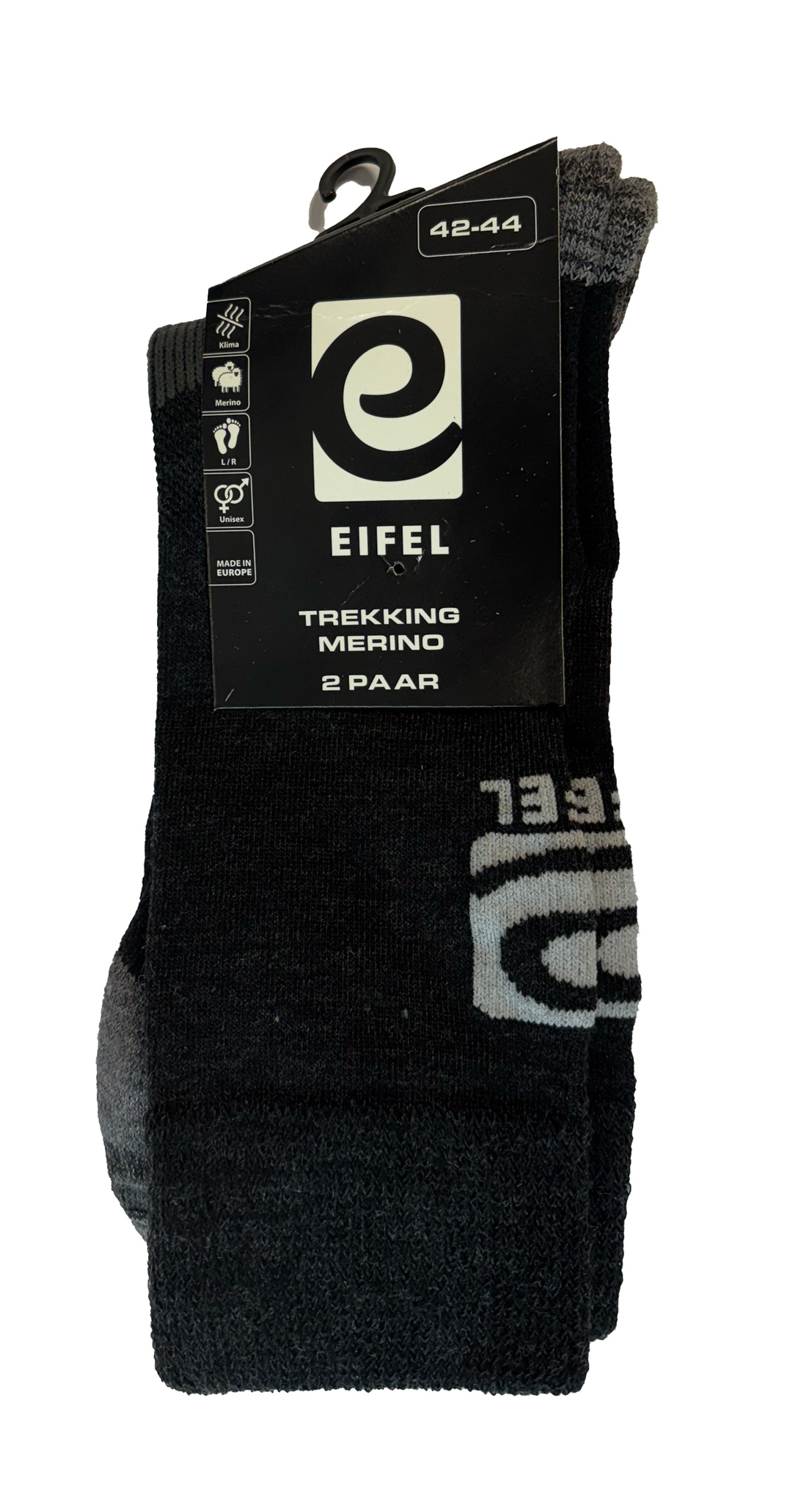 Wander- und Workoutsocken Verpackung vorne Wander- und Workoutsocken im Doppelpack zum Sonderpreis