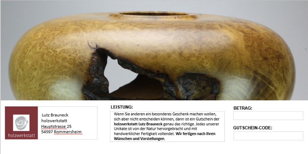 Gutschein - schönes aus holz I