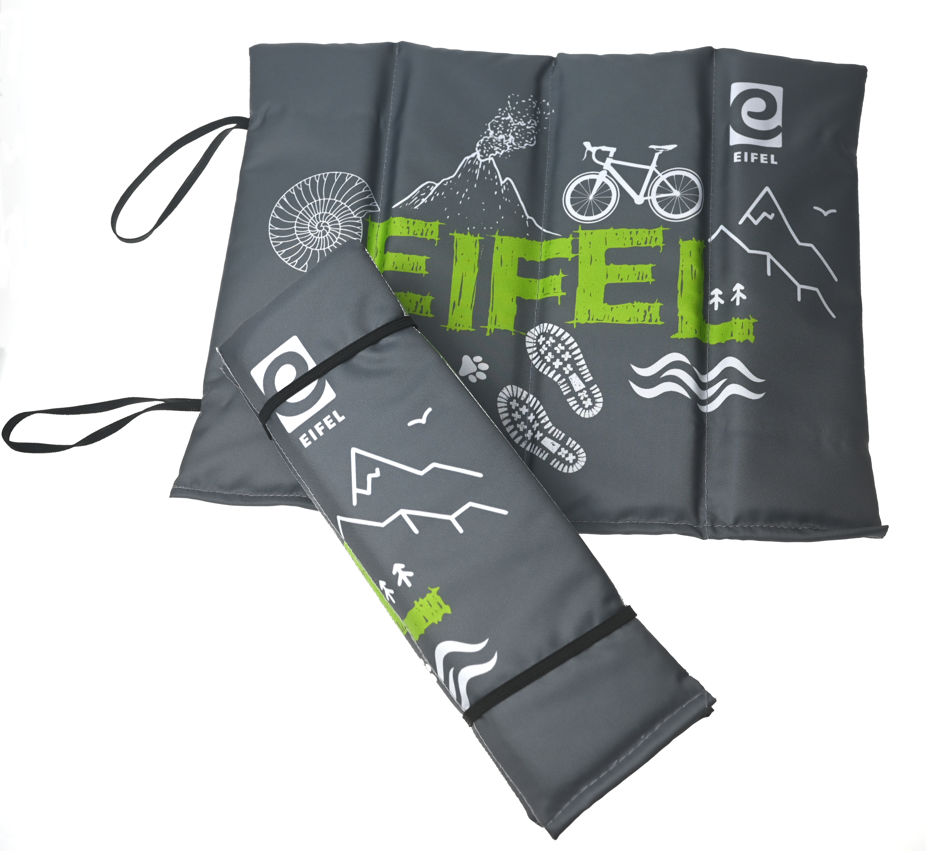 Sitzkissen Eifelspuren grau, faltbar